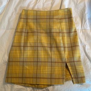 wild fable yellow plaid mini skirt size double zero
